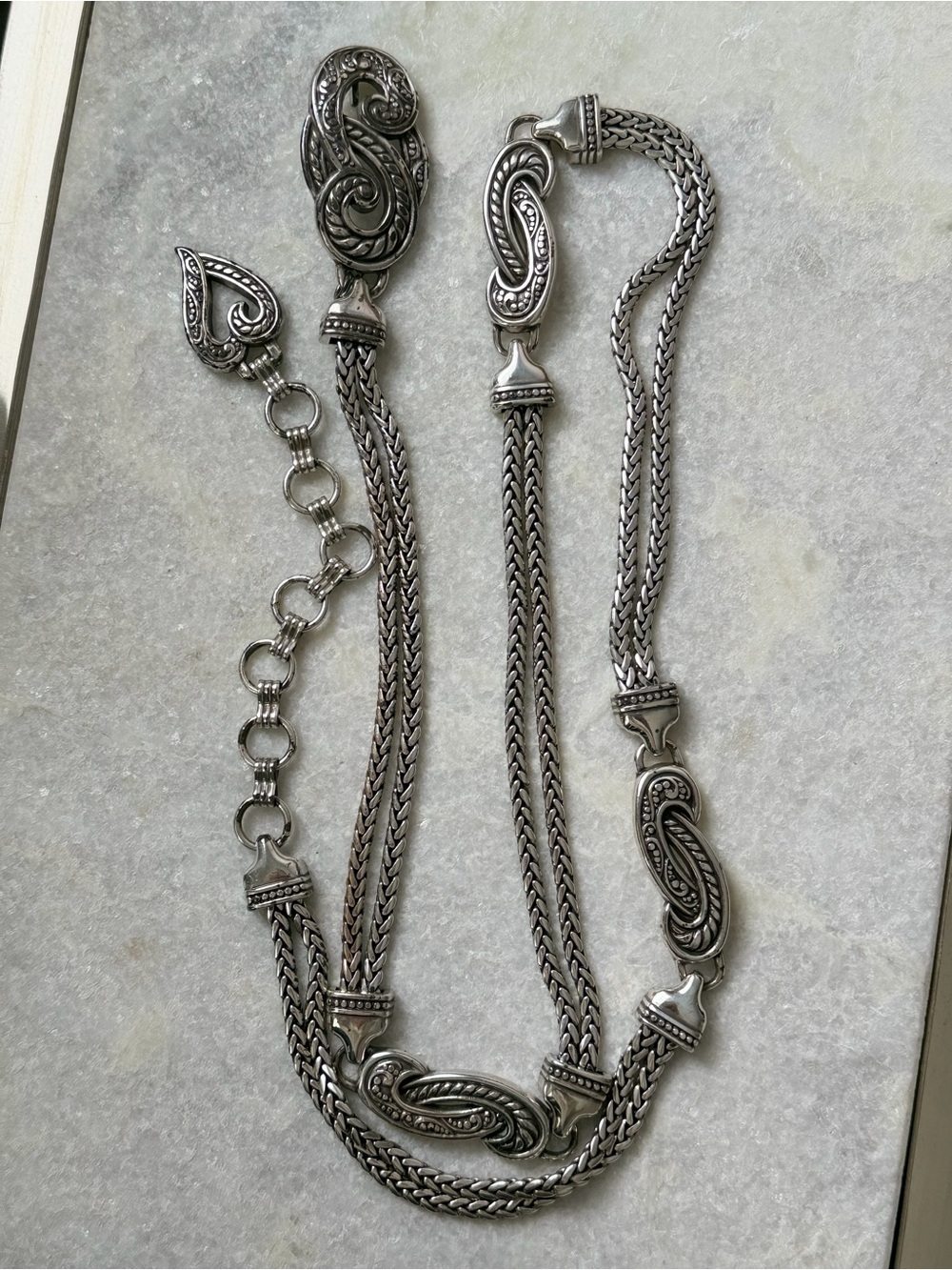 Brighton Scroll Heart Herringbone
Silver Chain-Link Belt